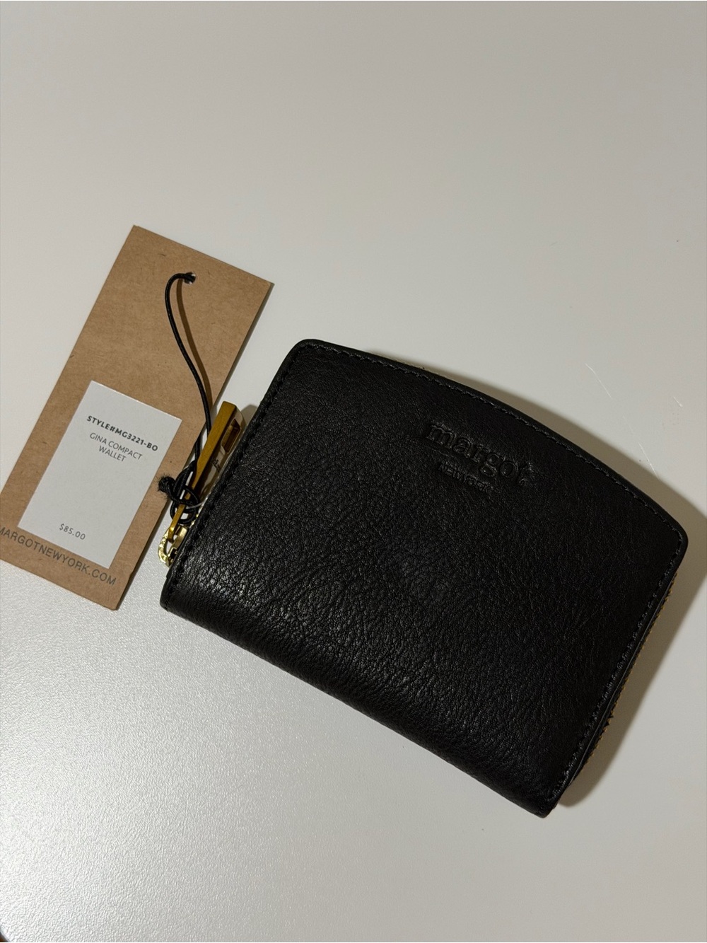 Margot New York Gina Compact Wallet – Genuine Leather – Black - NWT